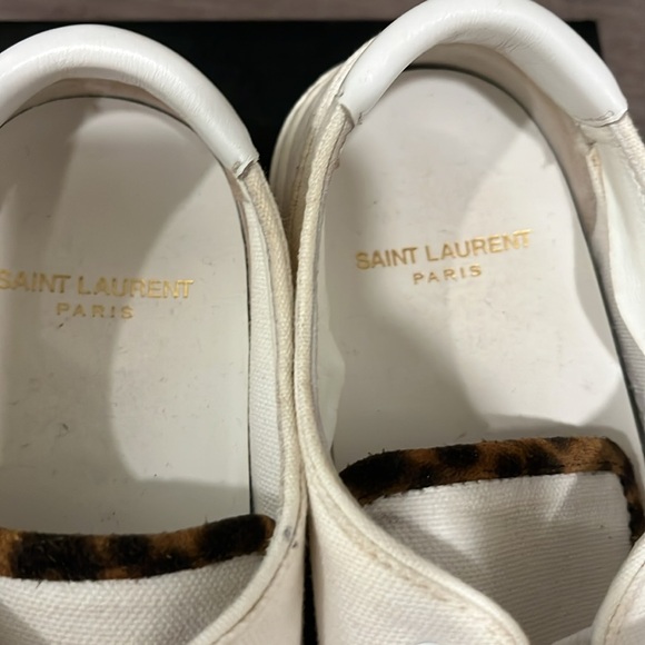 Saint Laurent Paris Venus low top sneaker white with leopard 38 sz 8 - Picture 4 of 7